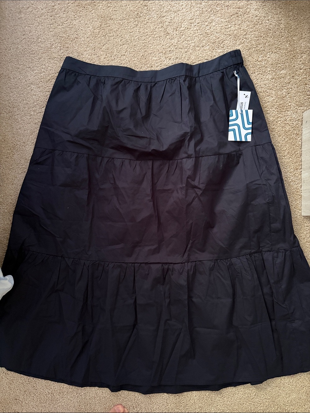 Navy Tiered A-Line Women's Skirt